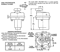 2-BA-1 Pilotair® Single Unit Valves, 3-Way Button Operated Details