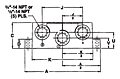 Aventics Ceram™ Subbases, Size 3 (Side View)